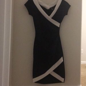 Black and white design dress